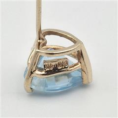 Clyde Duneier 14K Yellow Cabochon Heart Cut Blue Topaz & Diamond Stud Earrings